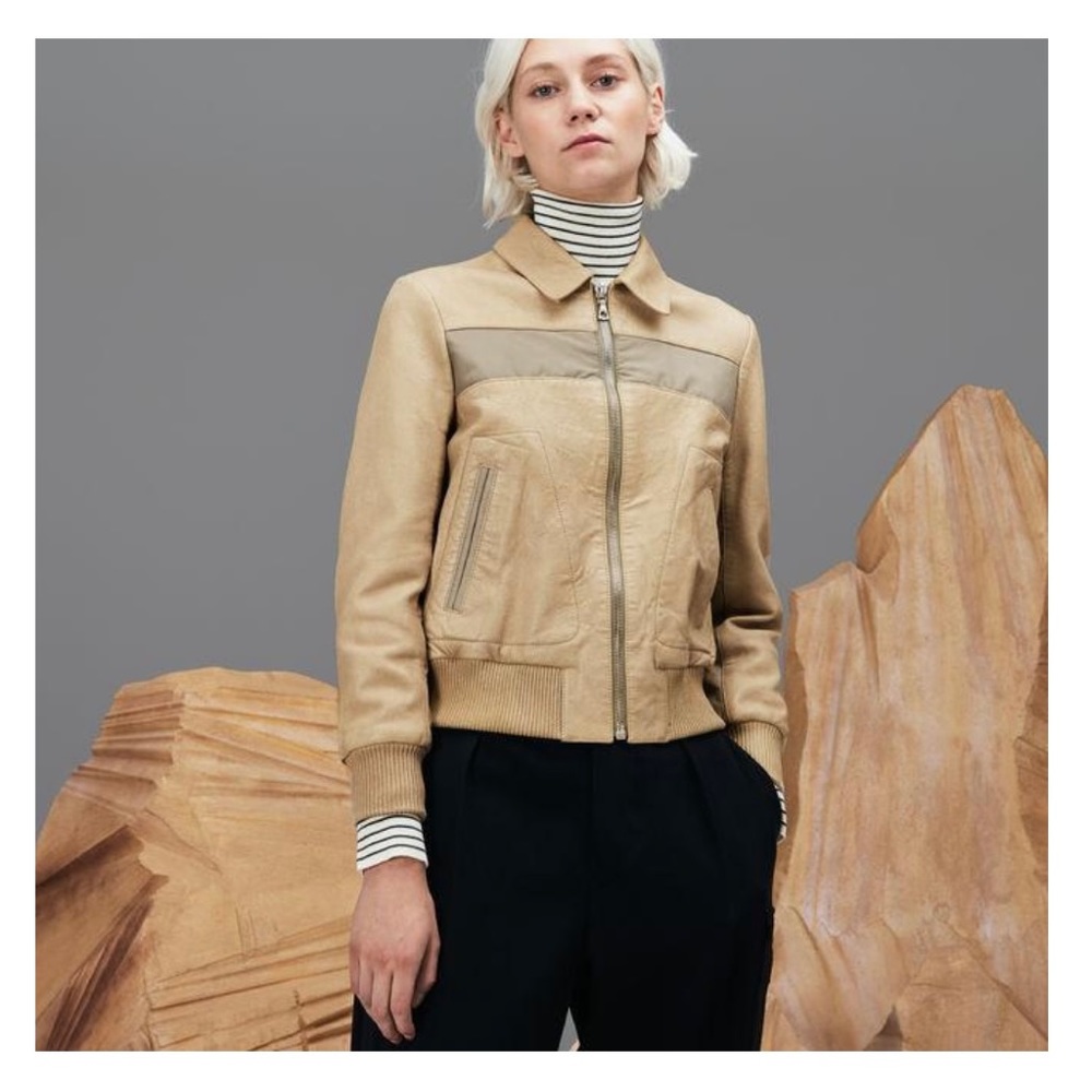 Lacoste Runway Collection Leather Bomber Jacket